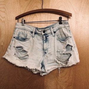 High rise distressed denim shorts | Mossimo